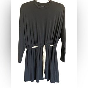 Topshop Black Tunic with White Drawstring